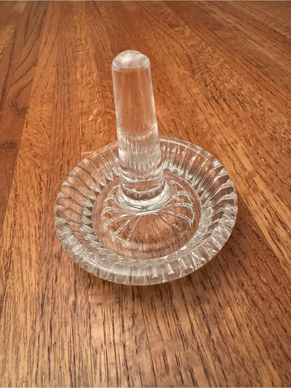 Vintage Clear Pressed Glass Ring Holder Dish Tray Vanity Organizer 4.25